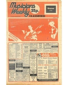 1982-04-24 – Eurythmics – Musicians Weekly from The UK ID: 2883