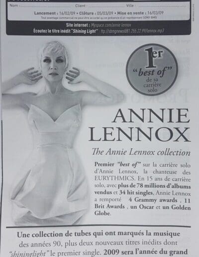 2009-09-01 – Annie Lennox – The Annie Lennox Collection from France ID: 2808