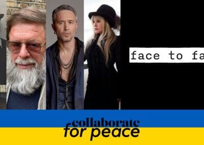 Dave Stewart, Boris Grebenshchikov, Serhii Babkin & Stevie Nicks release a collaboration single “Face To Face” and launch a new website “Collaborate For Peace” to raise awareness and funds for the President of Ukraine’s UNITED24 initiative.